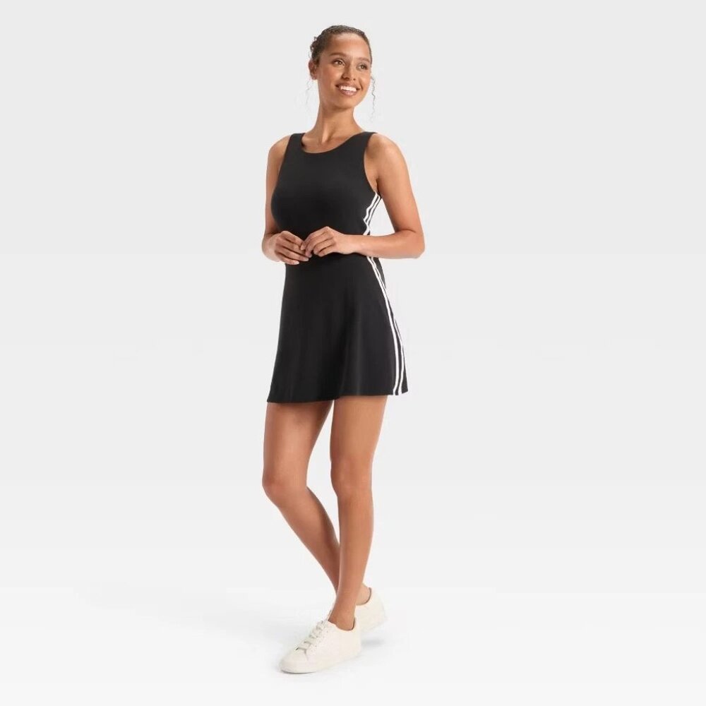 NEW JoyLab Women's Knit Sporty Contrast Active Dress - Black - Size XXL - Picture 2 of 12